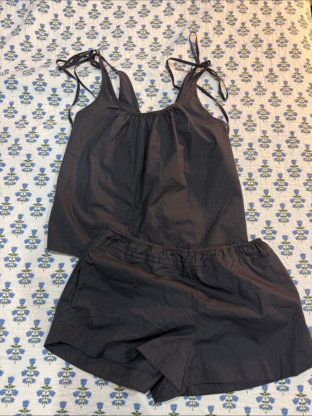 Zara Navy Blue Tie Tank/Short Set
